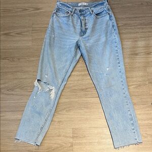 Abercrombie & Fitch The Skinny High Rise Light Blue Distressed Jeans